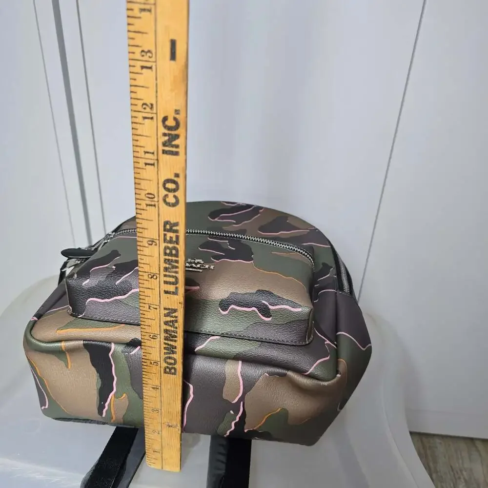 Coach Medium Charlie Backpack in Green and Brown Camouflage with Matching Wallet